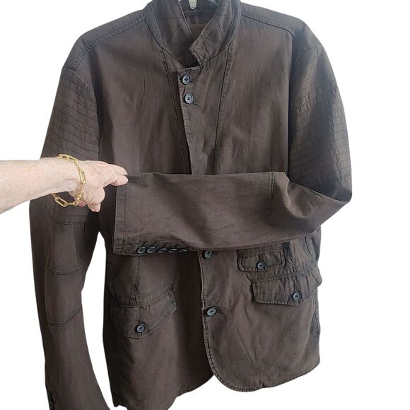 Rogue State Mens NWOT Brown Military/Utility Jacket-Cotton-Seam Details-Rugged L - Picture 6 of 15